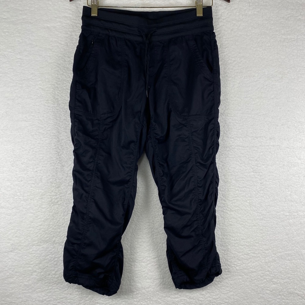 The North Face Aphrodite 2.0 Capri Pants Women's S Black Ruched Hiking Cropped